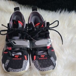 Jordan Black and Red Sneakers with Velcro Straps